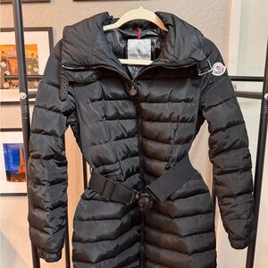 Moncler Black Belted Down Puffer Jacket Size 2 / M